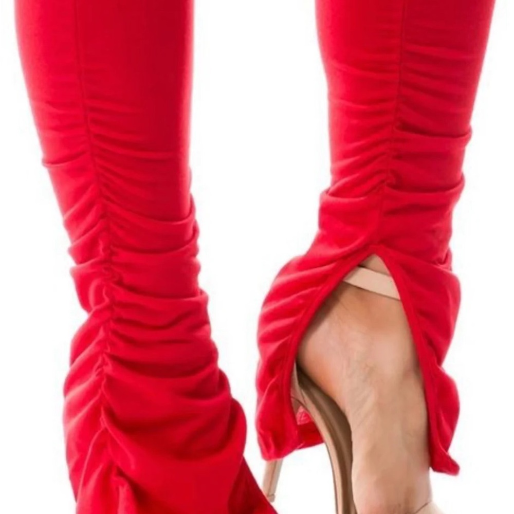 SHEIN High Rise Red Jeans